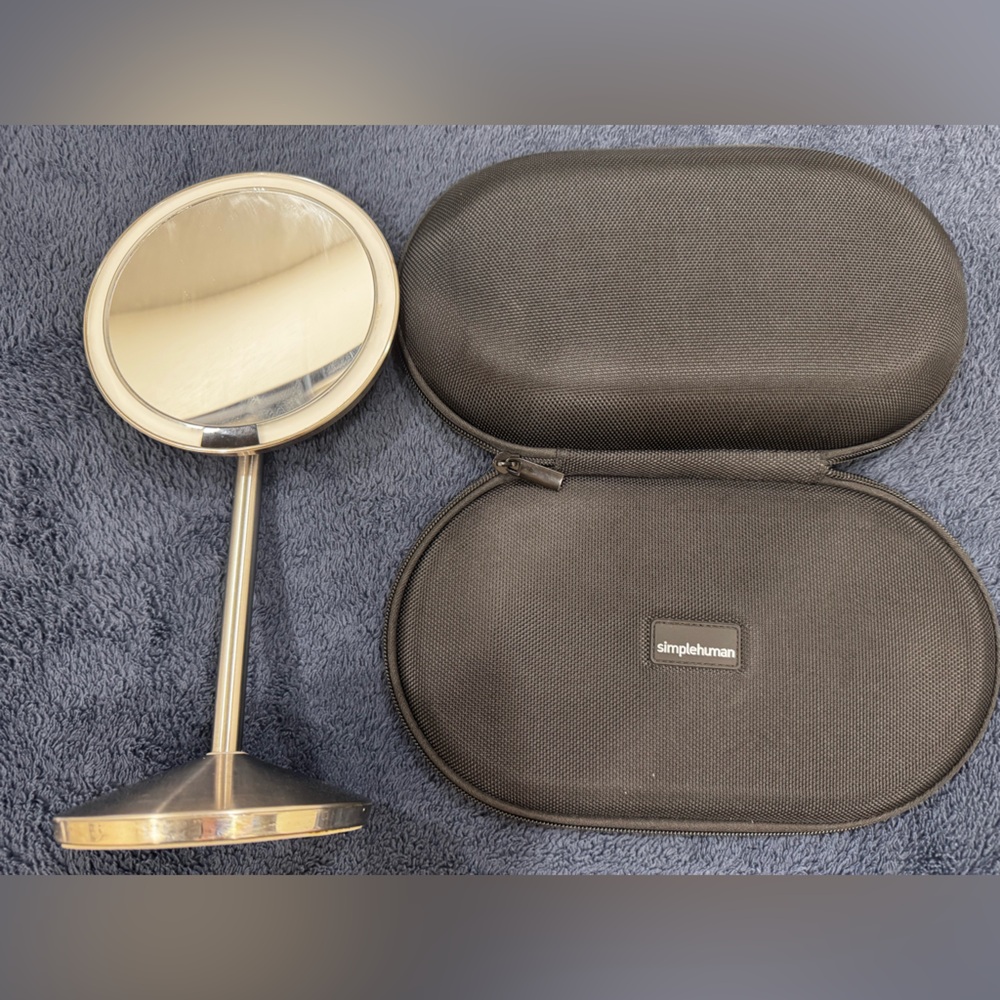 Silver Vanity Mirror with Black Case